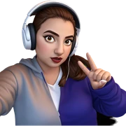 girl in headphones looking good sticker