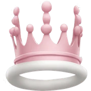 White and pastel pink crown sticker