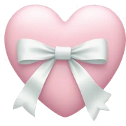 Pastel pink heart with white bow sticker