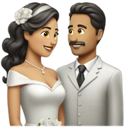 pareja blanca recien casada sticker