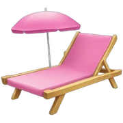 Pink beach lounger sticker