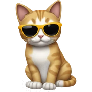 Cat with sunglasses sticker