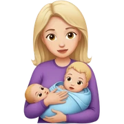 Mom holding baby sticker