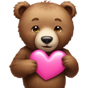 Bear with pink heart sticker