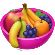 Hot pink glitter bowl of fruit  sticker