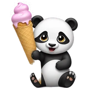 Panda eating ice cream sticker