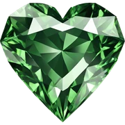 Heart shaped 56-carat green diamond sticker