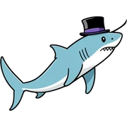 Shark with a top hat sticker