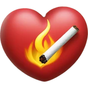 Smoking with a heart sticker