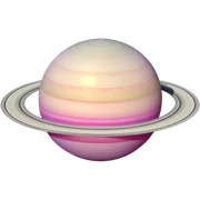 Saturn in silver color rosa sticker