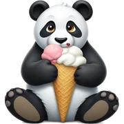 Panda eating ice cream sticker