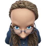 blue eyed girl in glasses sticker