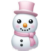 Cute white and light pink snowman sticker