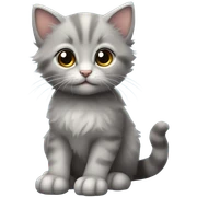 grey cute kitten sticker