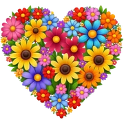 heart made of flowers sticker