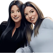 smiling girls with long hair sticker