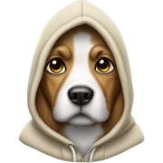 Dog wearing a hoodie sticker