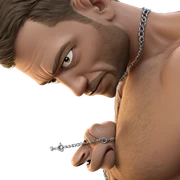 muscular man with necklace sticker