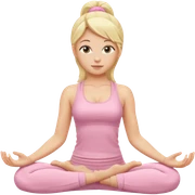 blonde yoga girl light pink clothes n sticker