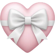 Pastel pink heart with white bow sticker