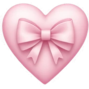 light pink heart with bow sticker
