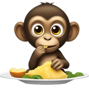 little monkey eating sticker