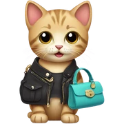 Kitten with purse  sticker