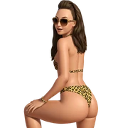 beach day in animal print sticker