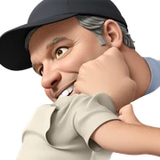 male portrait with hat sticker
