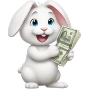 Bunny with money sticker