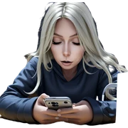 blonde girl with closed eyes sticker