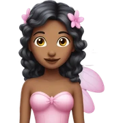 beautiful pink fairy with dark hair sticker