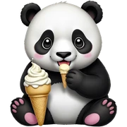 Panda eating ice cream sticker