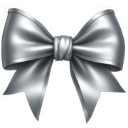 Silver bow sticker
