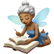 Fairy reading a book sticker