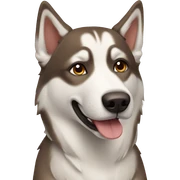 Brown husky sticker
