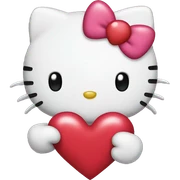 hello kitty with heart sticker