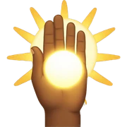 Brown skinned Praying hands with sunshine sticker