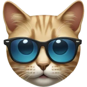 Cat with sunglasses sticker