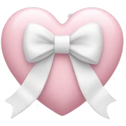 Pastel pink heart with white bow sticker