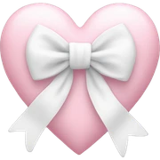 Pastel pink heart with white bow sticker