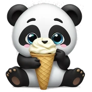 Panda eating ice cream sticker