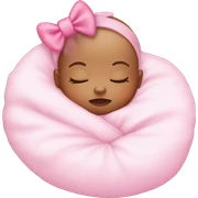 Sleeping baby with pink bow on head sticker