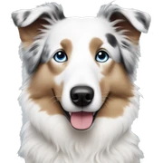 White australian shepherd with blue eyes sticker
