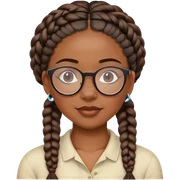 Black woman with glasses and braids relaxing  sticker