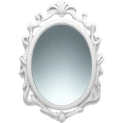 mirror with white frame sticker