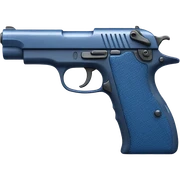 Blue gun sticker