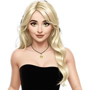 smiling girl in black dress sticker