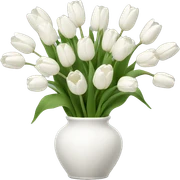 White tulips vase sticker