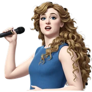 girl singing in blue dress sticker